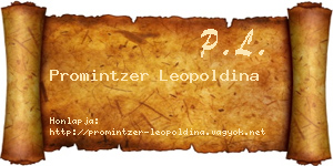 Promintzer Leopoldina névjegykártya